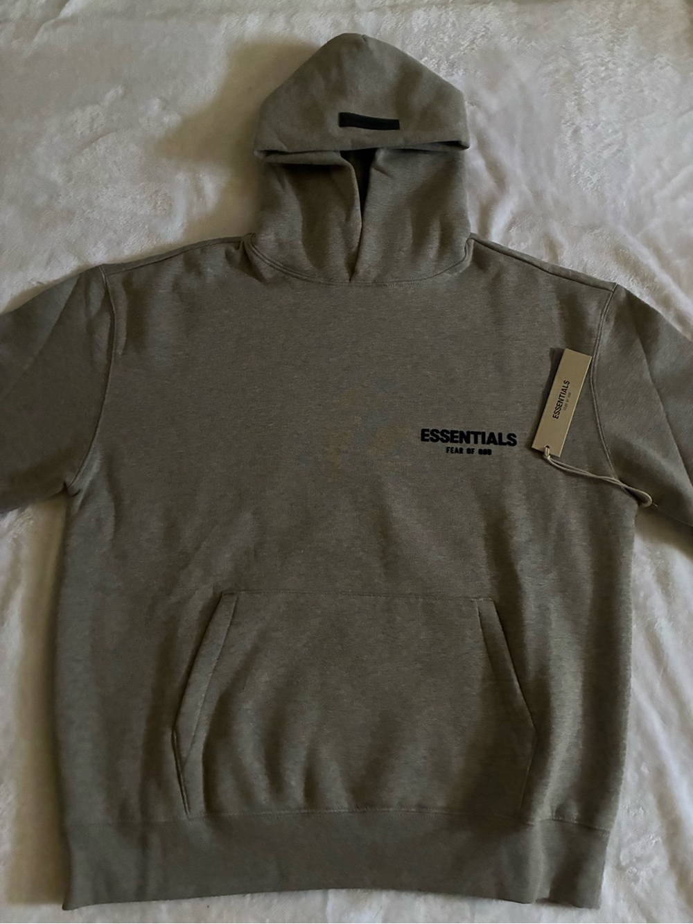 Essentials Crewneck Sweatshirt in Light Gray with Embossed Logo